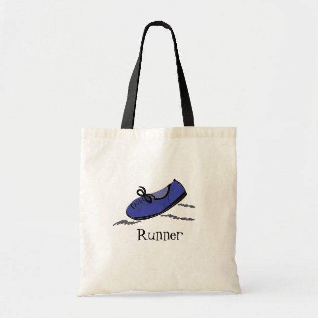 Bolsa Tote Calçado Azul em Execução - Runner (Frente)
