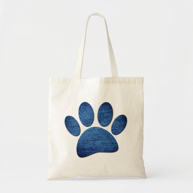 Bolsa Tote Calças jeans de ganga falsa com textura impressa d (Frente)