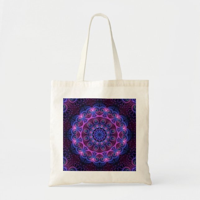 Bolsa Tote Caleidoscópio Apofise Mandala Corações (Frente)