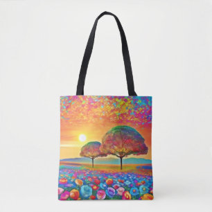 Bolsa Tote Caleidoscópio da Natureza ao Pôr do Sol 