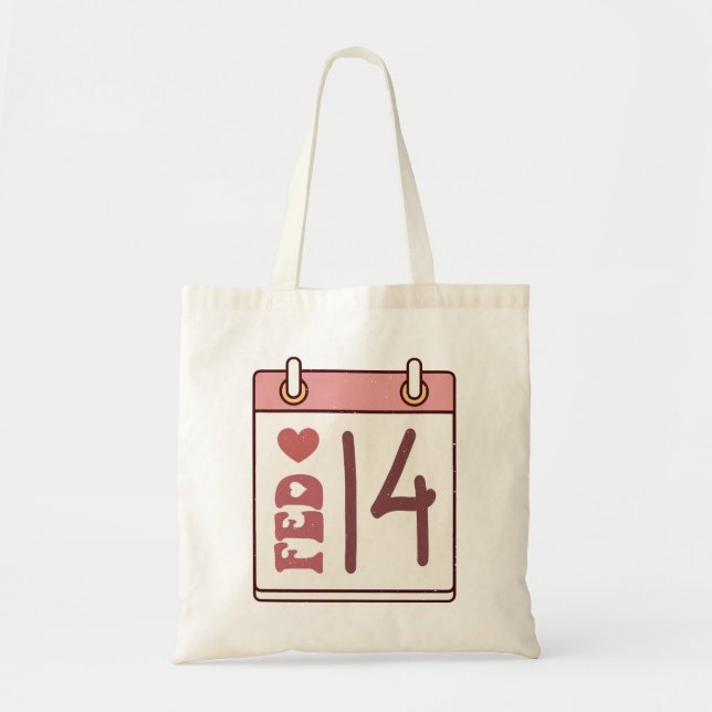 Bolsa Tote Calendário do dia de os namorados (Frente)