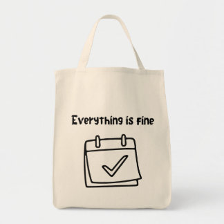 Bolsa Tote Calendário Tudo Está Bem Verificar Divertido