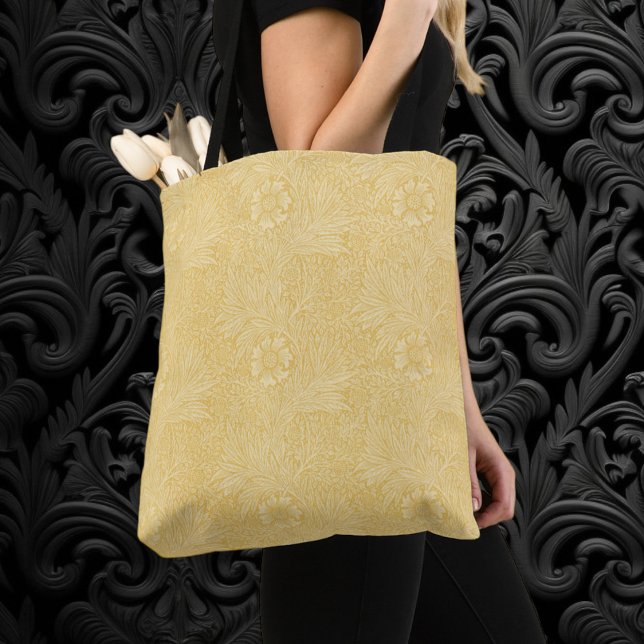 Bolsa Tote Calêndula por William Morris, Flores de Jardim Ant (Marigold by William Morris, Vintage Garden Flowers Tote Bag)