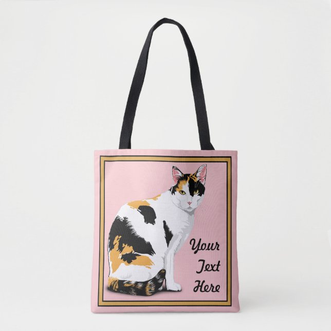Bolsa Tote Calico Cat Personalizado (Frente)