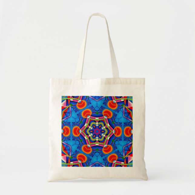 Bolsa Tote Calidoscópio pintura a óleo multicolorida (Frente)