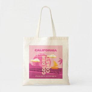 Bolsa Tote Califórnia, Viagem Art, Pré-aposto, rosa