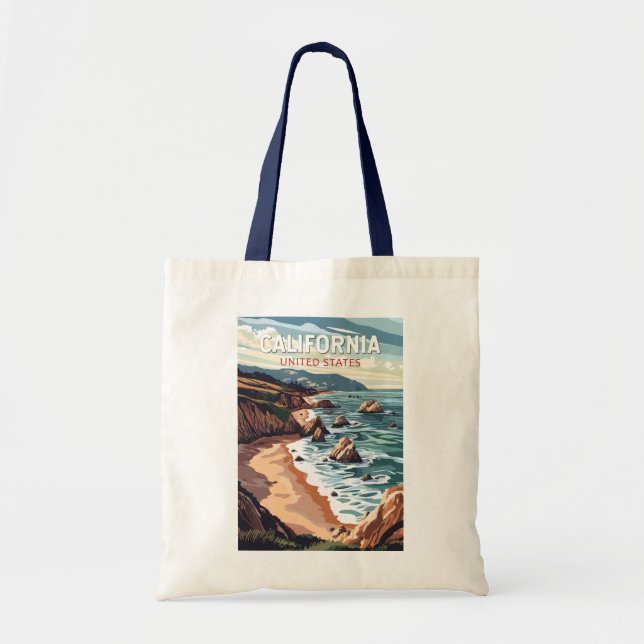Bolsa Tote California Viagem Art Vintage (Frente)