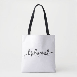 Bolsa Tote Caligrafia de Casamento de Bridesmaid Elegante T