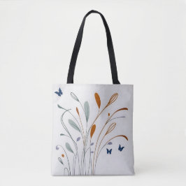 Bolsa Tote Caligrafia minimalista chic borteriza flores