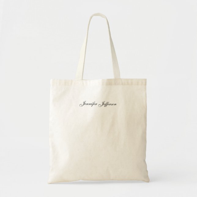 Bolsa Tote Caligrafia Moderna Elegante Simples Profissional (Frente)
