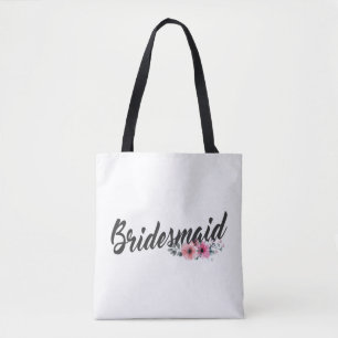 Bolsa Tote Caligrafia Simples de Casamento de Bridesmaid To