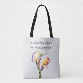 Bolsa Tote Calla Aquarela Elegante Lírios Românticos