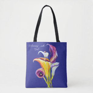 Bolsa Tote Calla Lillies Booming Watercolor Beauty