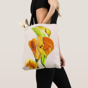 Bolsa Tote Calla lily blosom aquoso floral