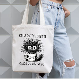 Bolsa Tote Calmo Por Fora Caos Por Dentro Gato Divertido