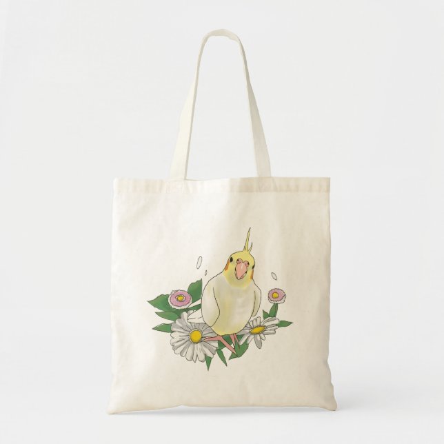 Bolsa Tote Calopsita Floral Fofa (Frente)