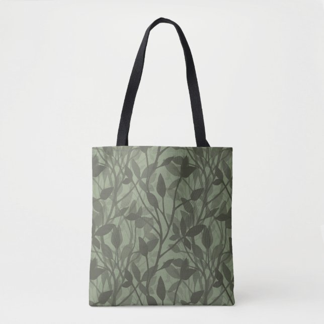 Bolsa Tote Camadas Botânicas de Névoa de Jardim Suave (Frente)