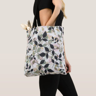 Bolsa Tote Camadas Botânicas Modernas De Folhas