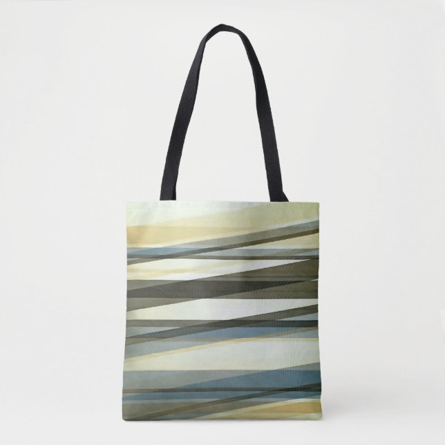 Bolsa Tote Camadas Semitransparentes em Marrom Areia e Azul (Frente)