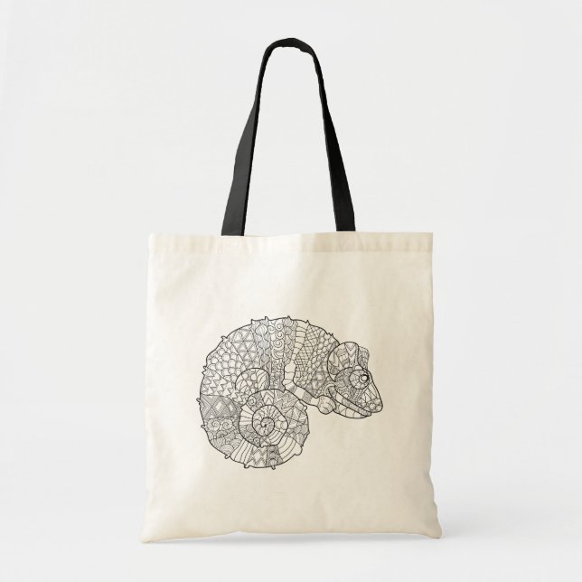 Bolsa Tote Camaleão Zendoodle (Frente)
