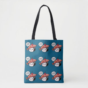 Bolsa Tote camarão o melhor sushi kawaii