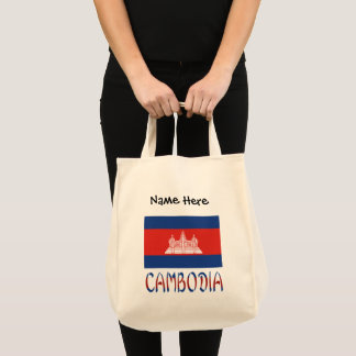 Bolsa Tote Camboja Bandeira Cambojana Personalizada