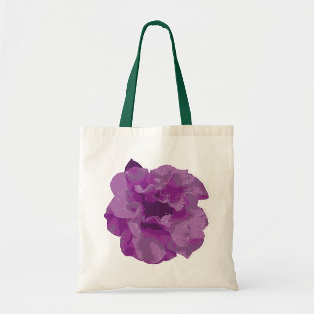Bolsa Tote Camélia Flor Moderne Roxa (Frente)
