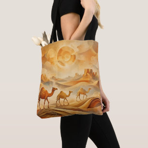 Bolsa Tote Camelos do Deserto ao Nascer do Sol Areias Mutante