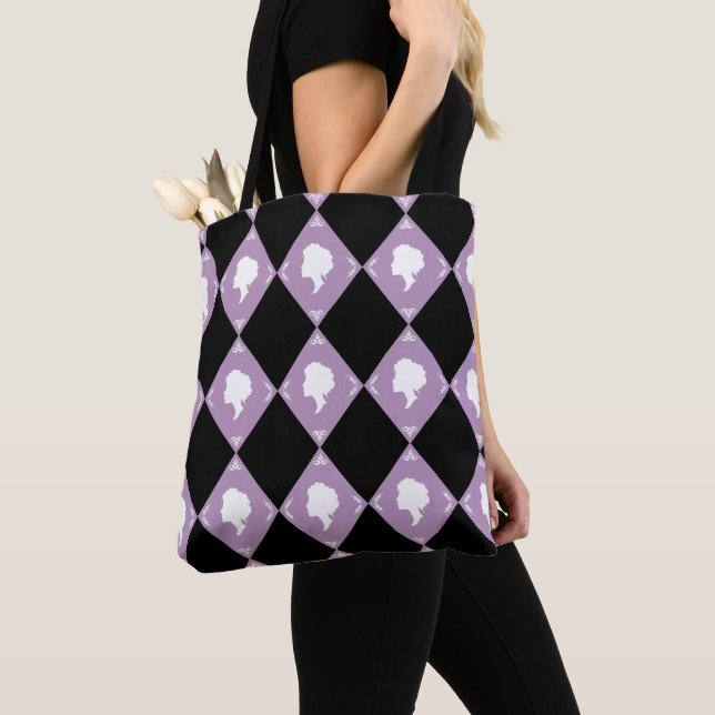 Bolsa Tote Cameo Harlequins, Lilac, Branco, Preto (Close Up)
