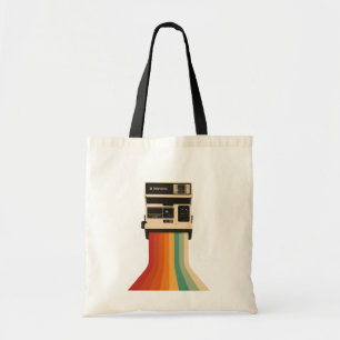Bolsa Tote Câmera Retro com Impressão de Arco-Íris