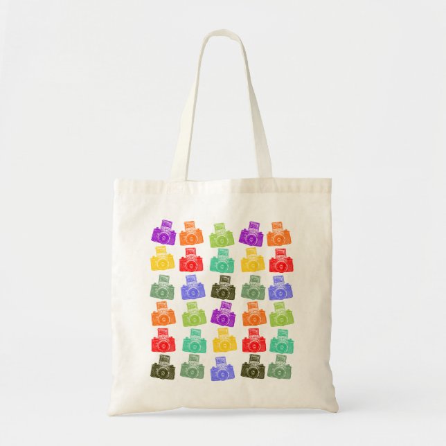 Bolsa Tote Câmeras coloridas (Frente)