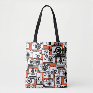 Bolsa Tote Câmeras Vintage, padrão perfeito.