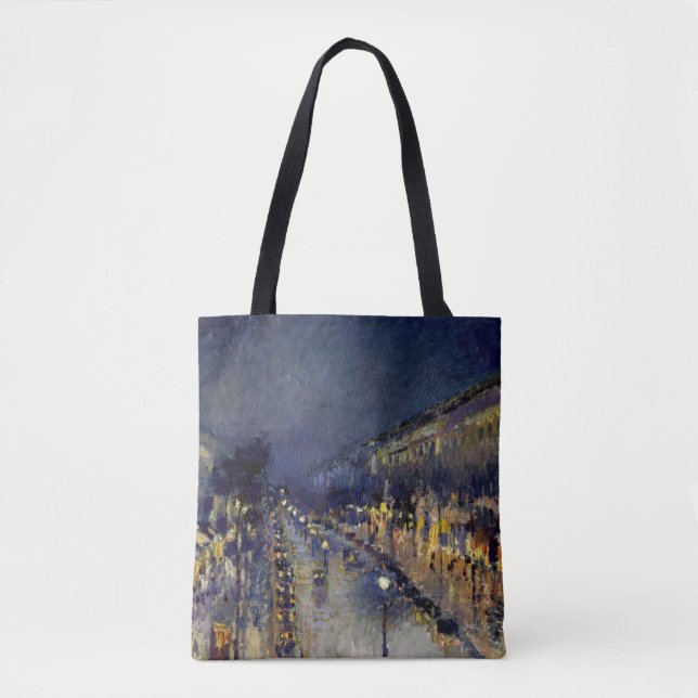 Bolsa Tote Camille Pissarro - Boulevard Montmartre à Noite (Frente)