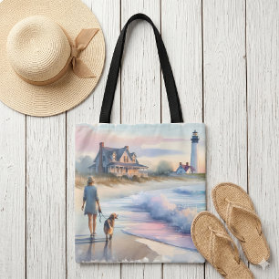 Bolsa Tote Caminhada Costeira até o Farol ao Pôr do Sol