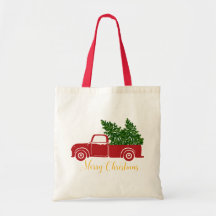 Caminhão de árvore de Natal Tote Bag