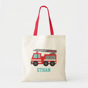 Bolsa Tote Caminhão de Bombeiros Vermelho Fofo para Meninos, 