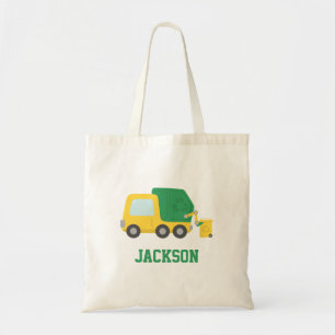 Bolsa Tote Caminhão de Lixo Amarelo e Verde do Reciclagem