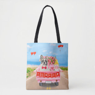 Bolsa Tote Caminhão do Dia dos Namorados do Bulldog Francês