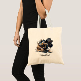 Bolsa Tote Caminhão Grande da Corrida Marrom-branca-branca-br