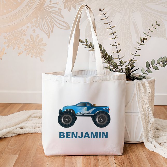 Bolsa Tote Caminhão Monstro Azul para Crianças (Criador carregado)