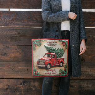Bolsa Tote Caminhão Vermelho Rústico de Fazenda