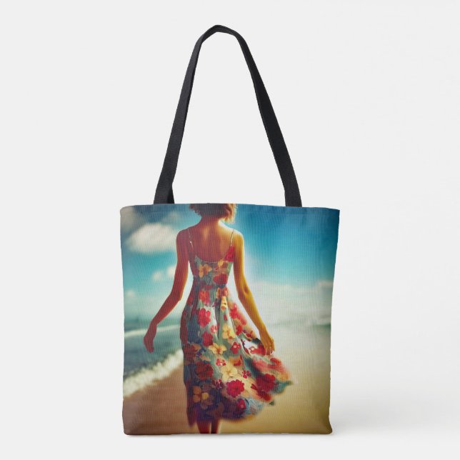 Bolsa Tote Caminhe Na Praia (Verso)