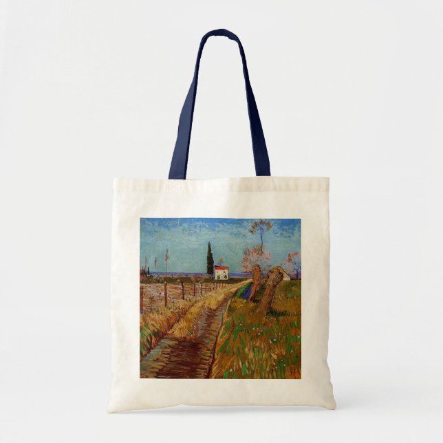 Bolsa Tote Caminho através de um campo, Willows por Vincent v (Frente)