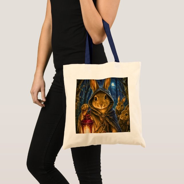Bolsa Tote Caminho da Floresta Antiga, Coelho (Frente (produto))