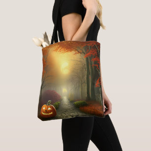 Bolsa Tote Caminho da Floresta Cerrante Jack-O' Lanterna Hall