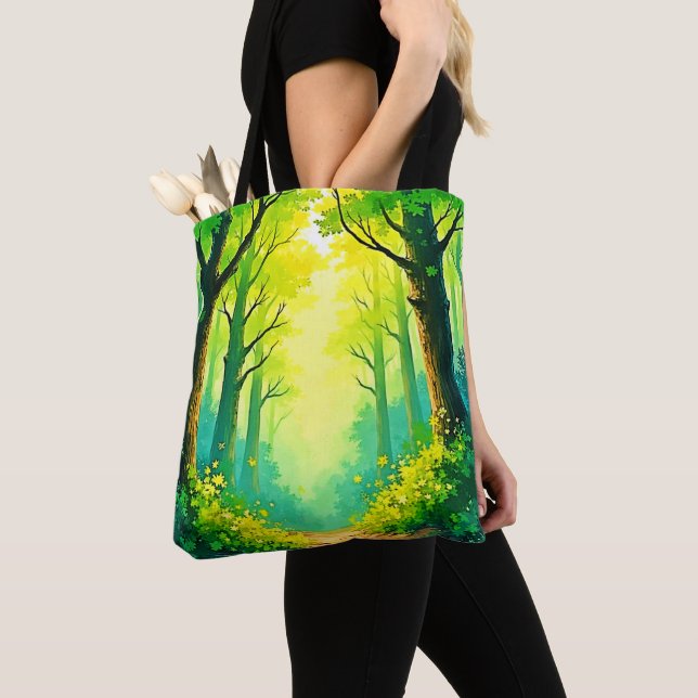 Bolsa Tote Caminho Florestal Ensolarado (Close Up)