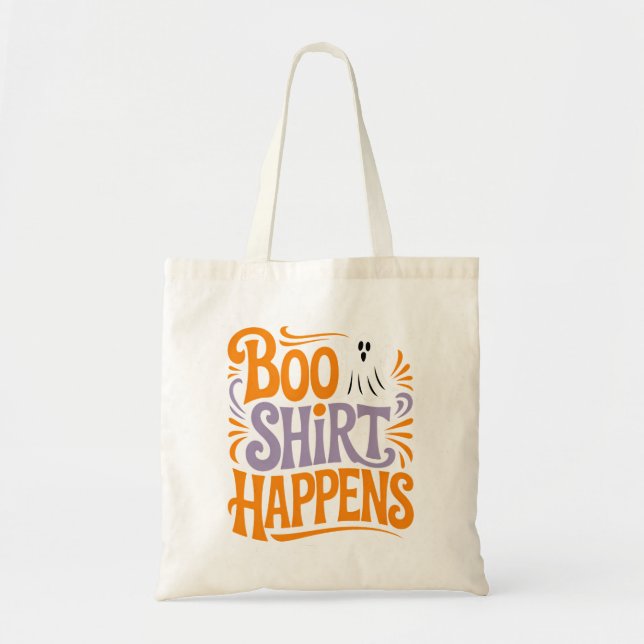 Bolsa Tote Camisa Boo Acontece Funny Halloween (Frente)