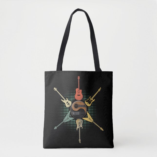 Bolsa Tote Camisa De Violão. Estilo Retroativo, Presente Para (Frente)
