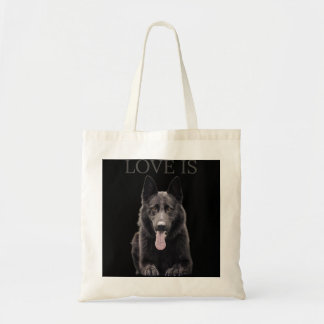 Bolsa Tote Camisa German shepherd Negra Shepard Cachorro Mãe 