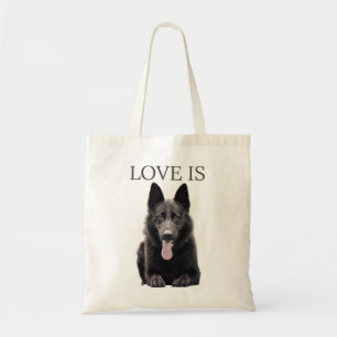 Bolsa Tote Camisa German shepherd preta Shepard Cachorro Cach